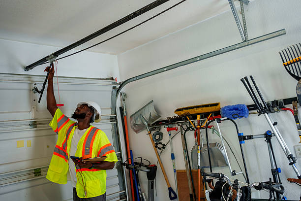 Professional Garage Door Panel Replacement technician working in The College of New Jersey, NJ